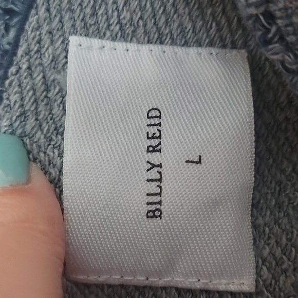 Billy Reid Knit Shawl Collar Welt Pocket Long Sleeve Blue/Gray Sweater Size L - Picture 5 of 8